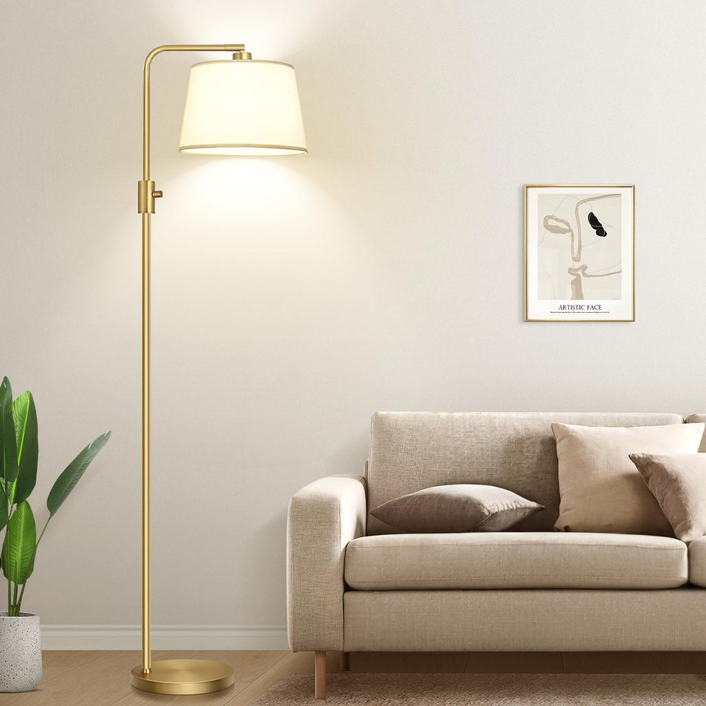 Dimmable Floor Lamp, 1000 Lumens LED Edison Bulb Included, Arc Floor Lamps Modern Standing Lamp with Shade