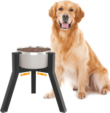 Dog Bowl Stand for Medium Large Dogs, Adjustable Width Elevated Dog Bowls 7-10.6", Raised Dog Food Water Bowls, 11