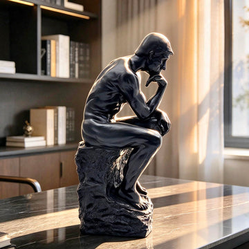 10 Inch Resin The Thinker Statue Thinking Man Sculptures Collectible Figurine Home Decor Living Room Decoration