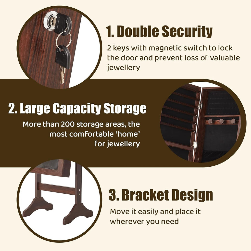 Jewelry Armoire Cabinet, Jewelry Organizer, Freestanding