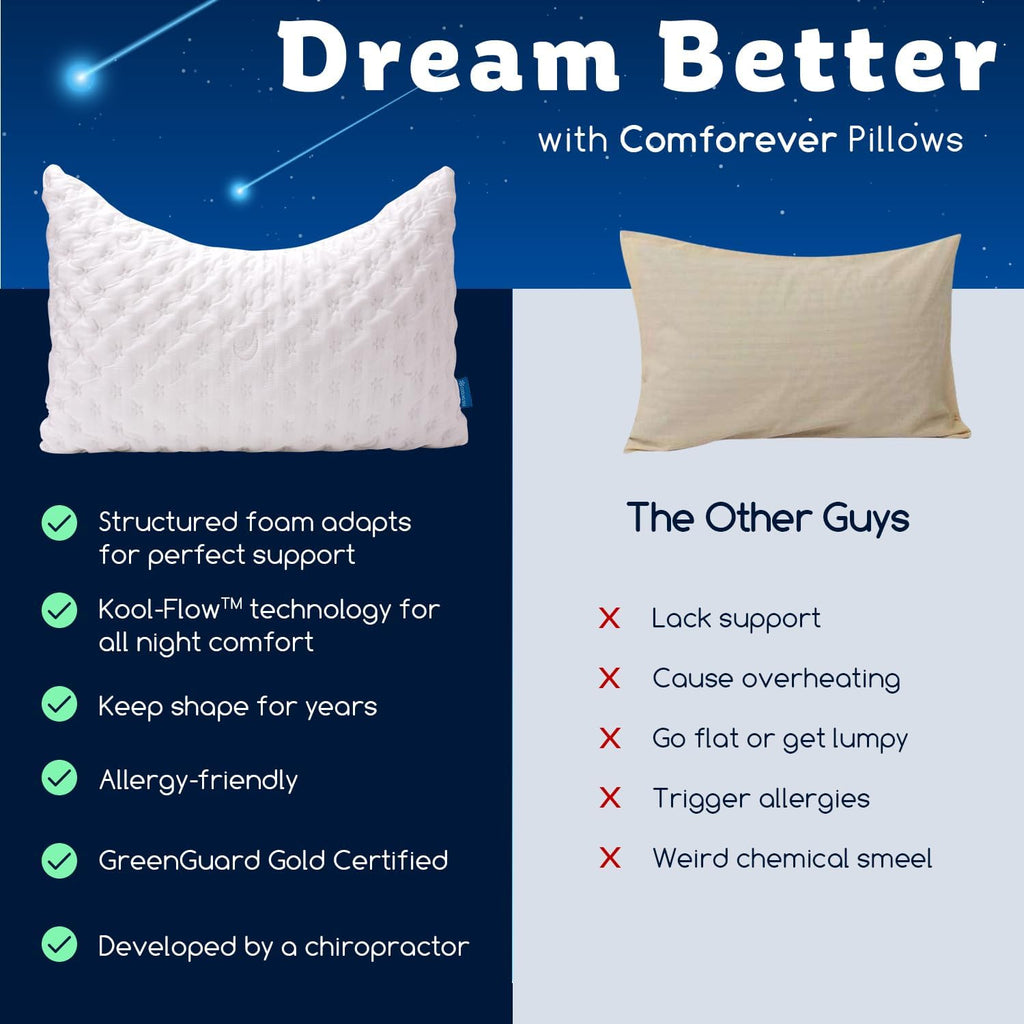 Cooling Side Sleeper Pillow for Neck and Shoulder Pain, Luxury Shredded Memory Foam Curved Bed Pillows for Sleeping