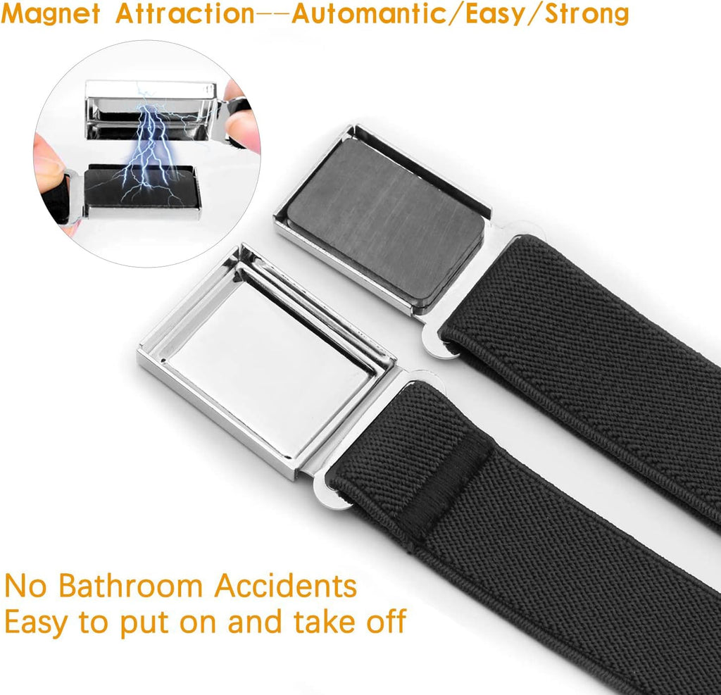Kids Adjustable Magnetic Belt Boys Girls Elastic Belt with Easy Magnetic Buckle for Back to School Girls