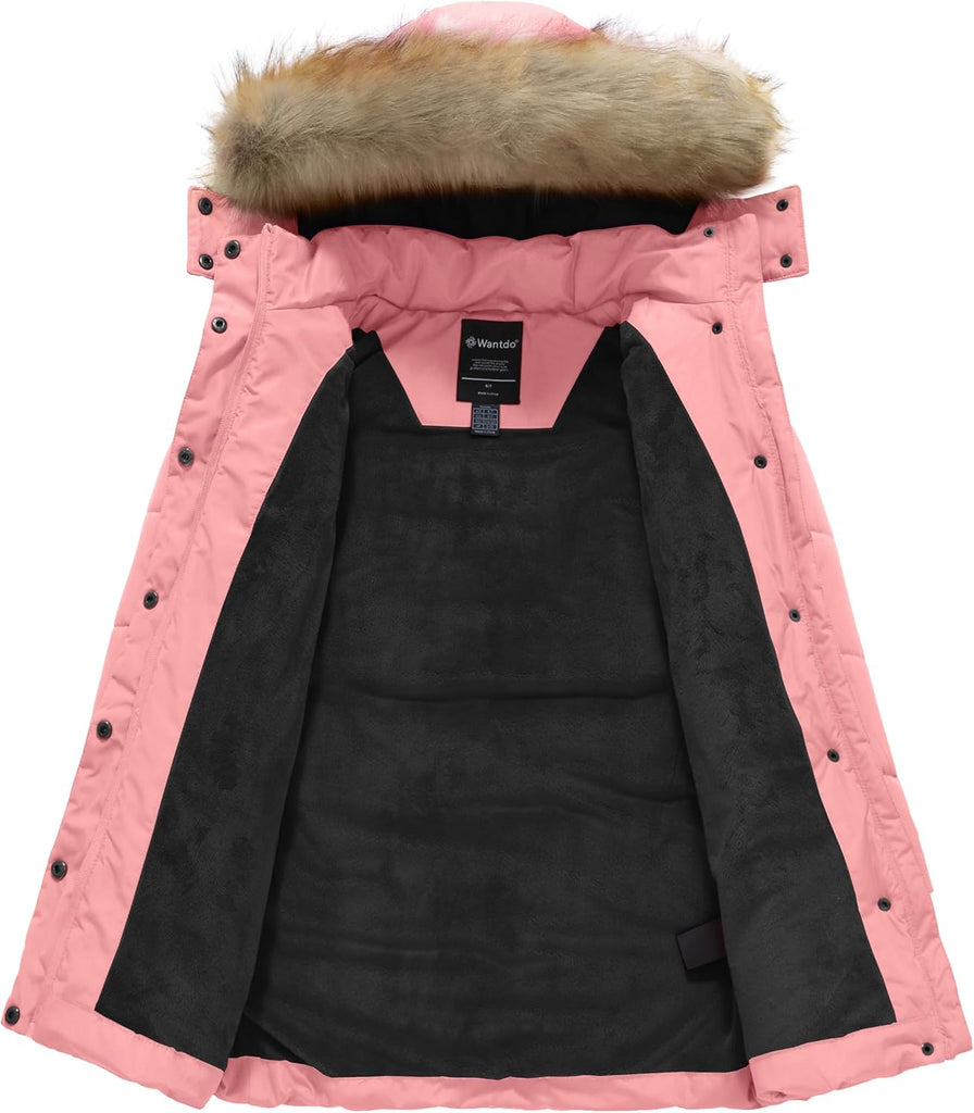 Girls' Waterproof Winter Coat Long Puffer Jacket Warm Parka Hooded
