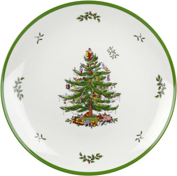 Christmas Tree Round Shatterproof Serving Platter
