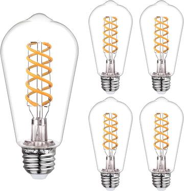 4 PCS ST58 Dimmable Spiral Vintage E26 LED Bulb 60 Watt LED Edison Bulbs