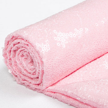 Blush Pink Sequin Fabric 15FT 5 Yards Sequins Fabric for Sewing Glitter Material by The Yard Pink Sparkle Fabrics for