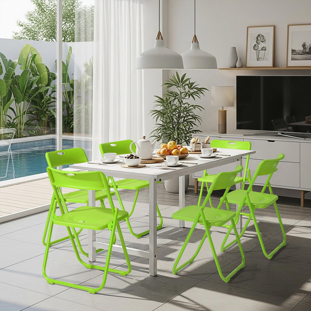 10 PCS Plastic Folding Chair, Lightweight Foldable Chair, Green