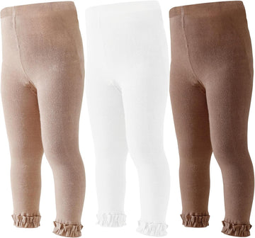 Baby Leggings Toddler Footless Tights Girls Ruffle Stockings Pants Pack