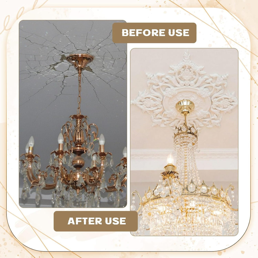 47.24 Inch Large Ceiling Medallion for Light Fixtures, 47.24"OD x 3.15"ID, Thermoformed Classic PVC Design Primed