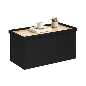 30 Inches Storage Ottoman Bench, Folding Ottoman with Storage