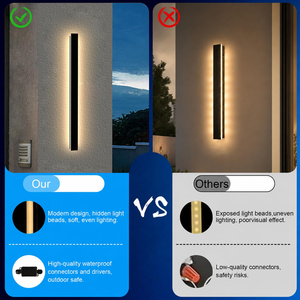 Outdoor Wall Lights - 92.5inch Modern Outdoor Wall Light Fixture Long Strip Wall Sconce, Ip65 Waterproof Exterior