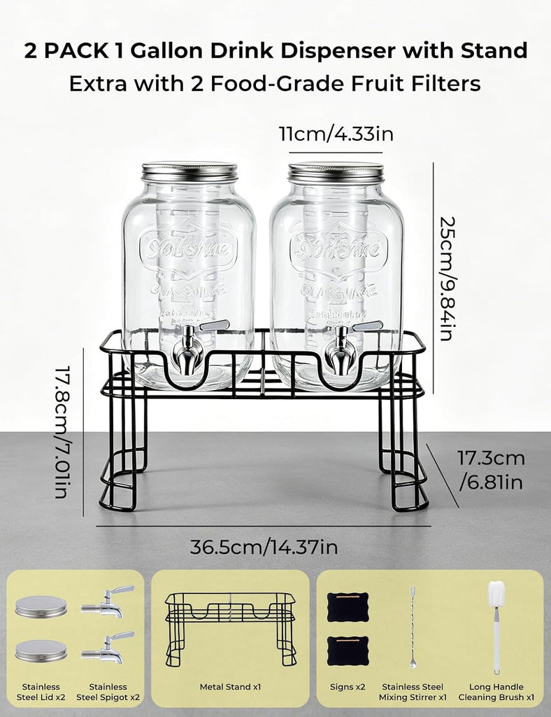 Gallon for Parties, 2 Pack with Stand - Set of 2