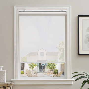 Cordless Roller Shades for Windows Light Filtering Shades with 5% Openness Solar Screen Semi Sheer Roller Blinds UV