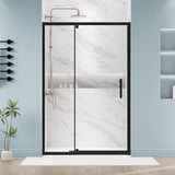 44-48" W x 72" H Pivot Shower Door, Semi-Frameless Glass Shower Door, Water Repellent Swing Shower Door