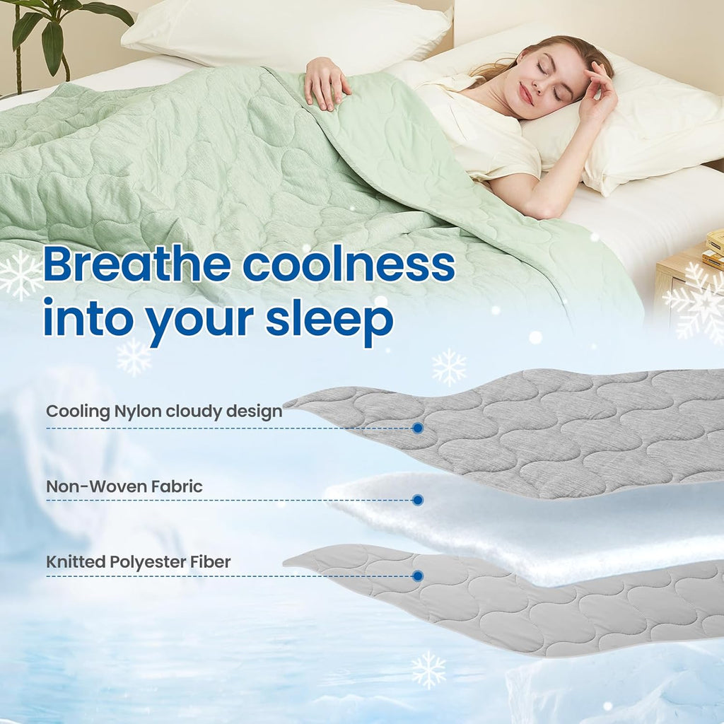Cooling Dual-Sided Blanket for Hot Sleepers, Q-Max>0.46 Lightweight Soft Breathable Bed Blanket, Double Side Cooling