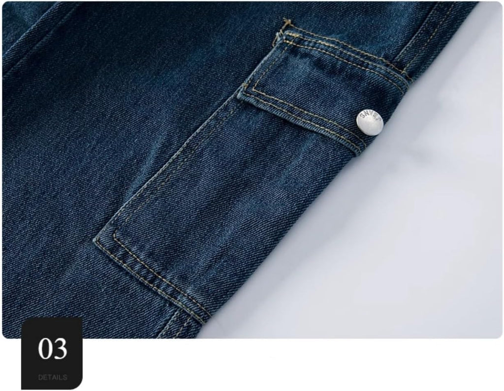 Boy's Baggy Jeans Straight Leg Denim Pants with Pockets