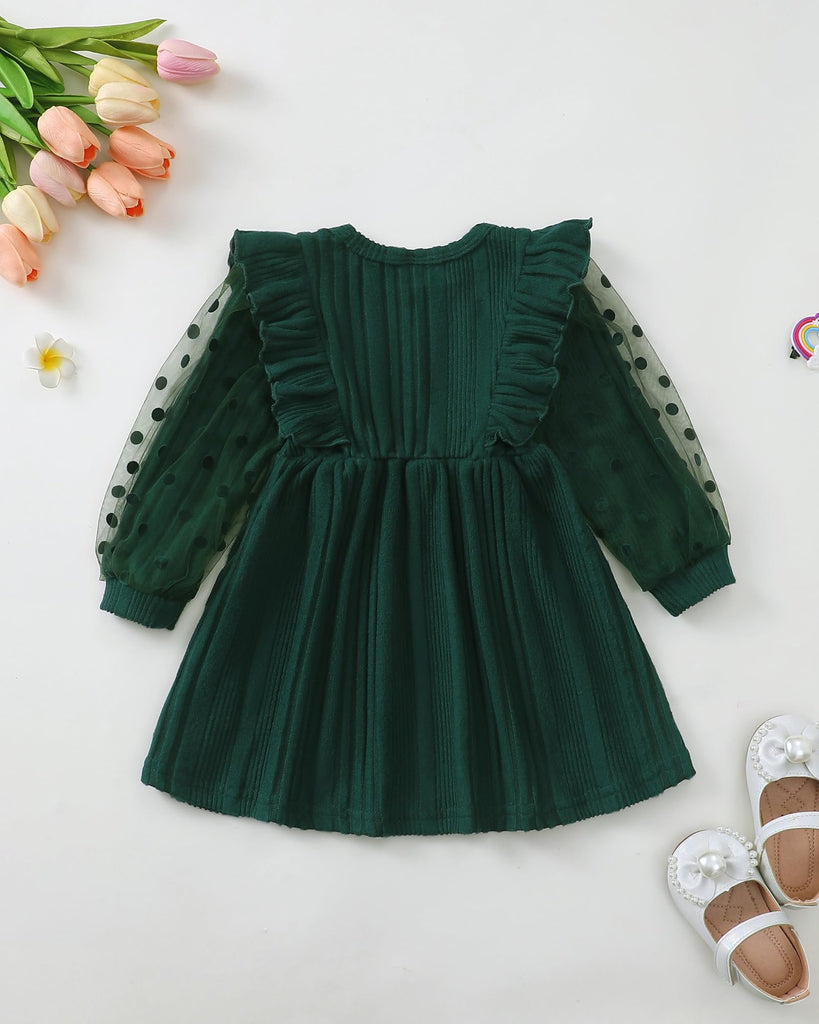 Baby Girl Dress Green Sweater Dresses Fall Christmas Outfits 12