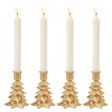 Christmas Tree Candle Holders Set of 4 - Taper Candle Holders