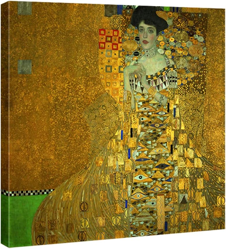Portrait of Adele Bloch-Bauer I,1907 by Gustav Klimt Famous Paintings Reproduction Abstract Canvas Prints Artwork for