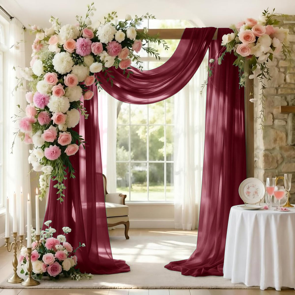 Wedding Arch Draping Fabric 28'' x 20FT Sheer Chiffon Drape Backdrop