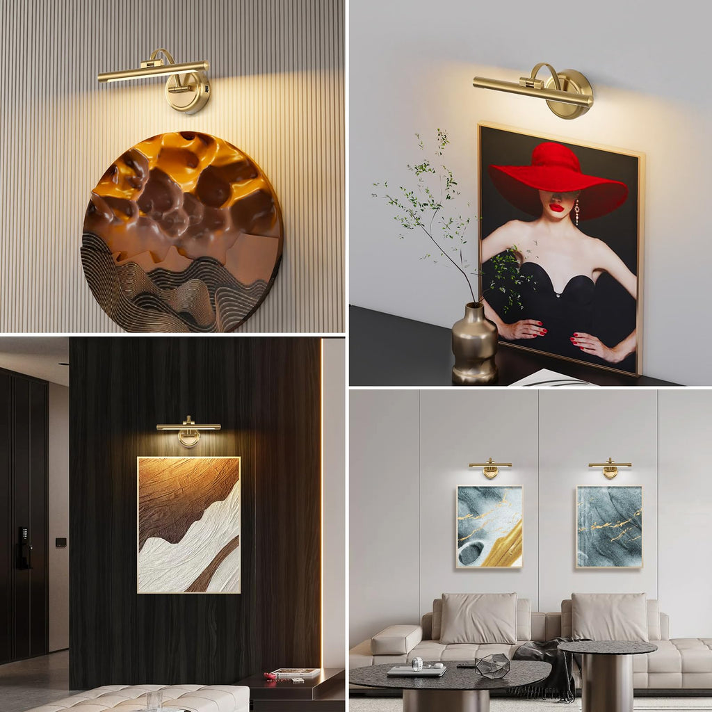 Rechargeable Picture Light for Wall, Dimmable Art Lights for Painting, Battery Operated Wall Sconce with Remote, 3