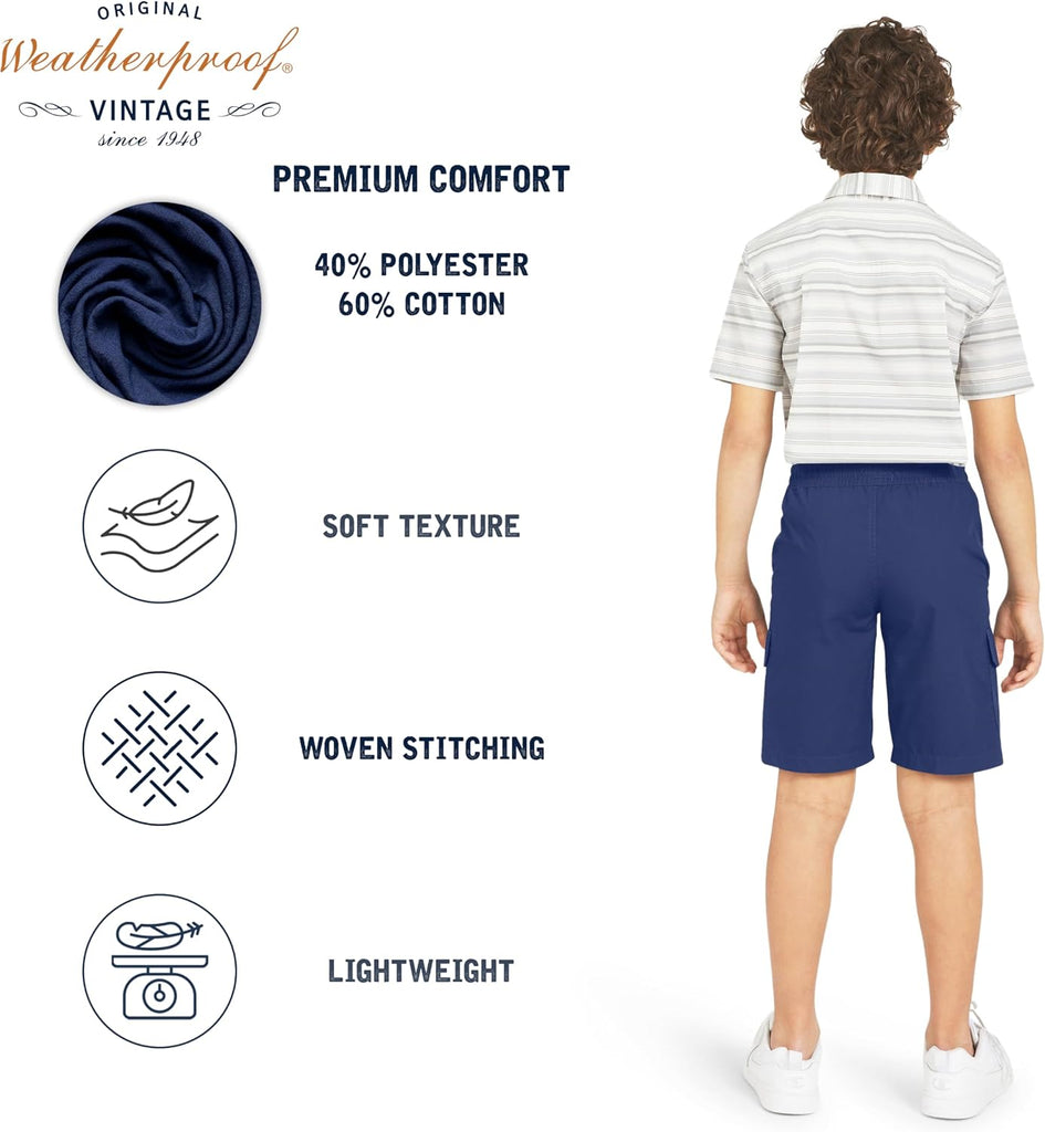 Boys Soft Stretch Lightweight Pull On Cargo Shorts for Kids