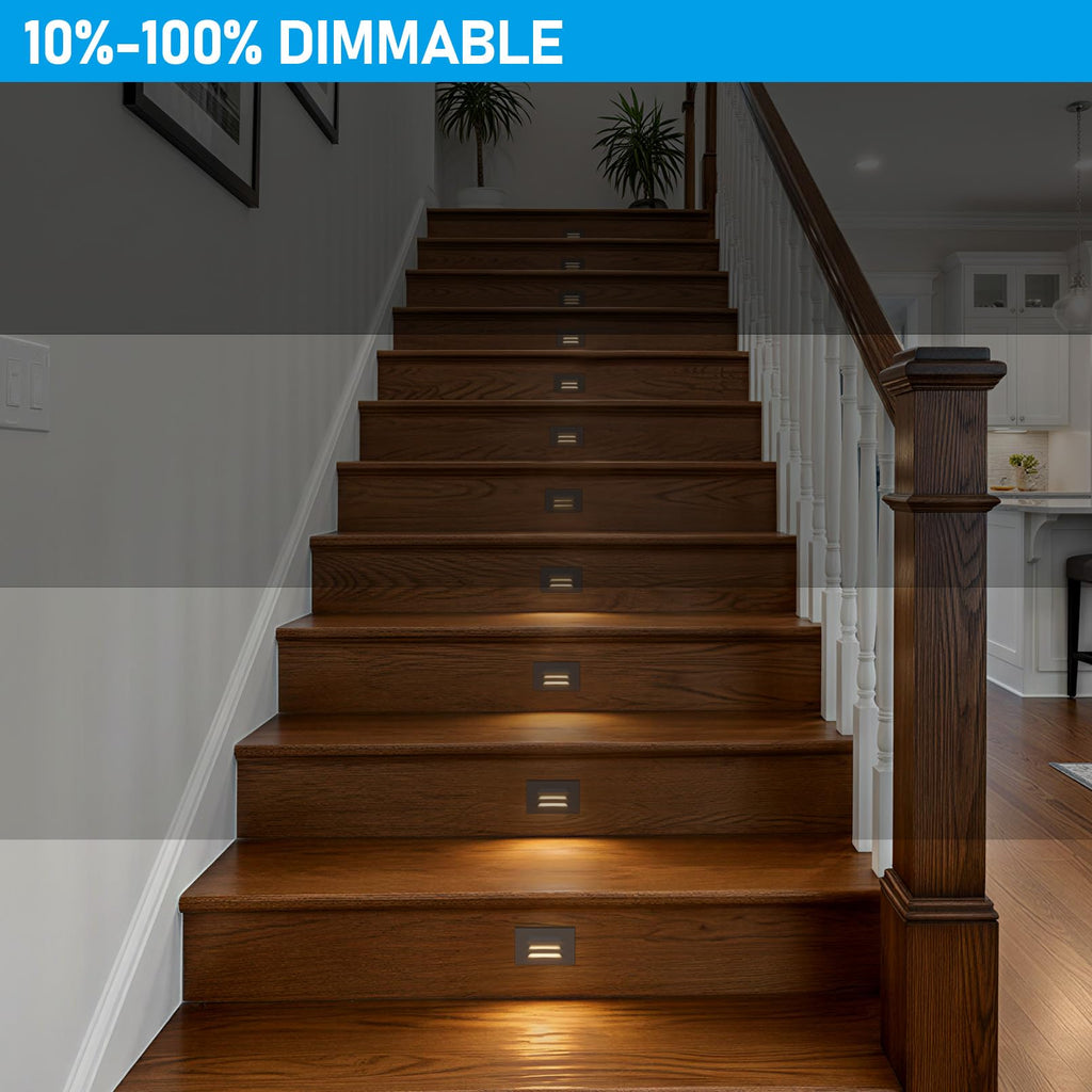 5CCT 120V LED Step Lights, Louvered, Oil Rubbed Bronze