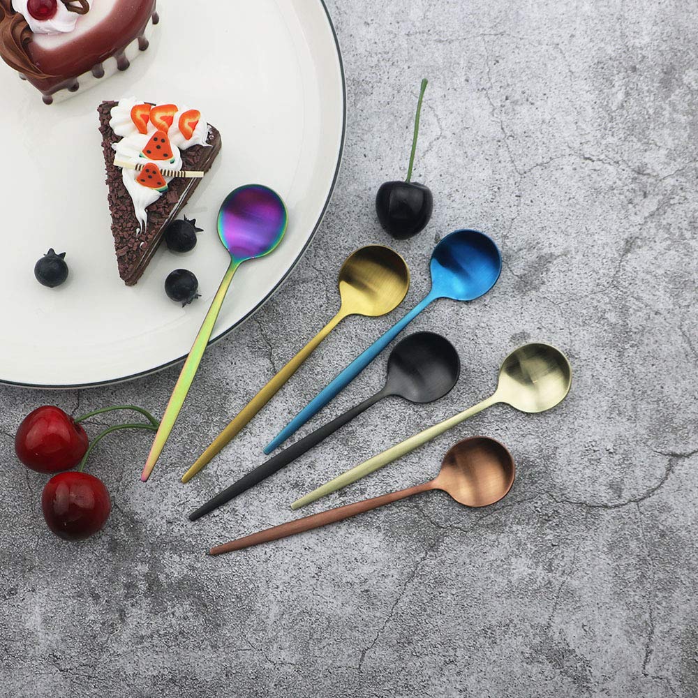 Rose Gold Silverware Set, 24 Pieces Stainless Steel Copper Flatware Set Cutlery Sets, Include Knife Fork Spoon