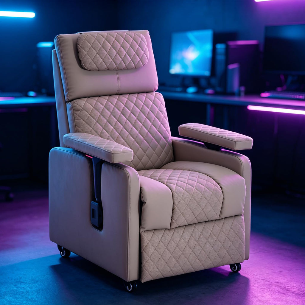 Reclining Gaming Chair, Adjustable Armrest & Footrest