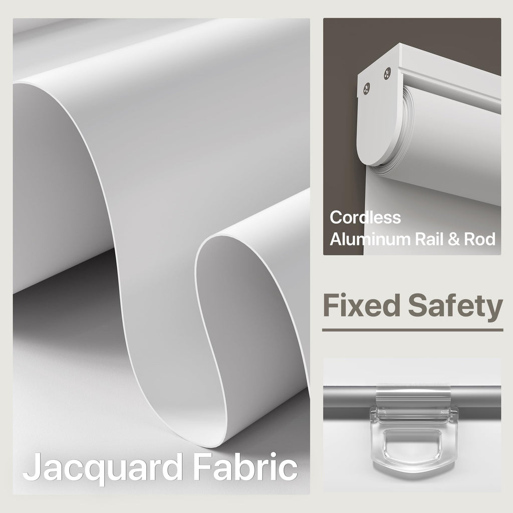 Cordless Blackout Roller Shades, White