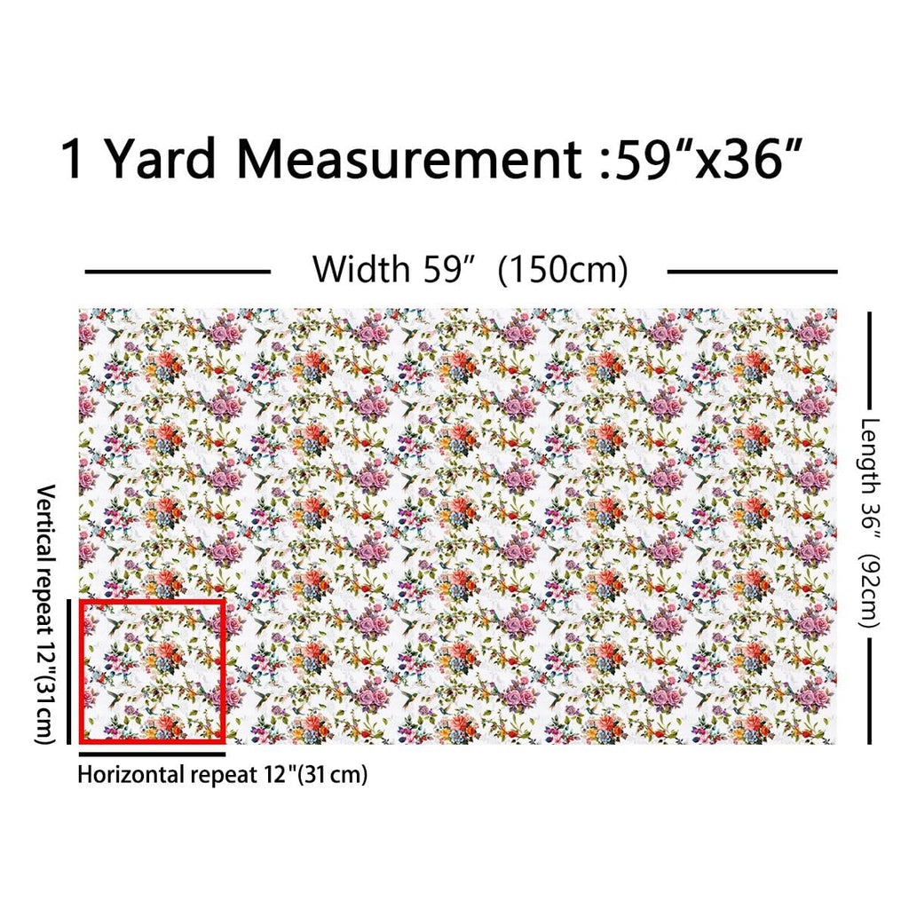 Hummingbird Fabric By the Yard, 3 Yards