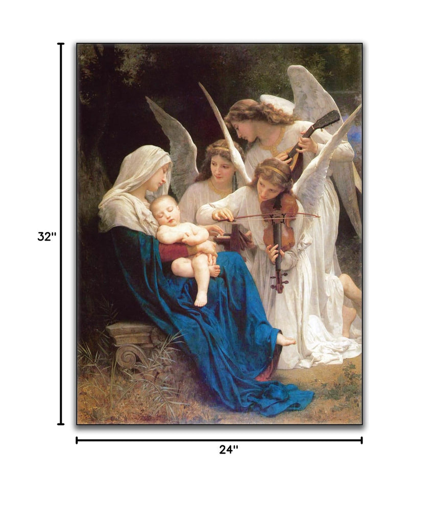 William Adolphe Bouguereau Art Prints - Virgin and Angel Poster - Virgin Mary Angels Choir Wall Art Canvas