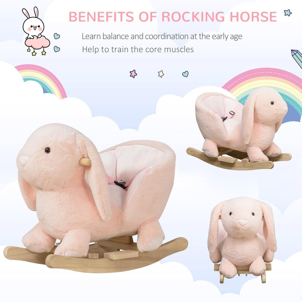 Baby Rocking Horse with Simulated Sound for Toddler 18-36 Months Pink
