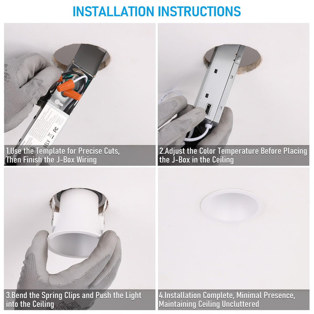 3 Inch Ultra-Deep Anti-Glare LED Recessed Lights 5CCT