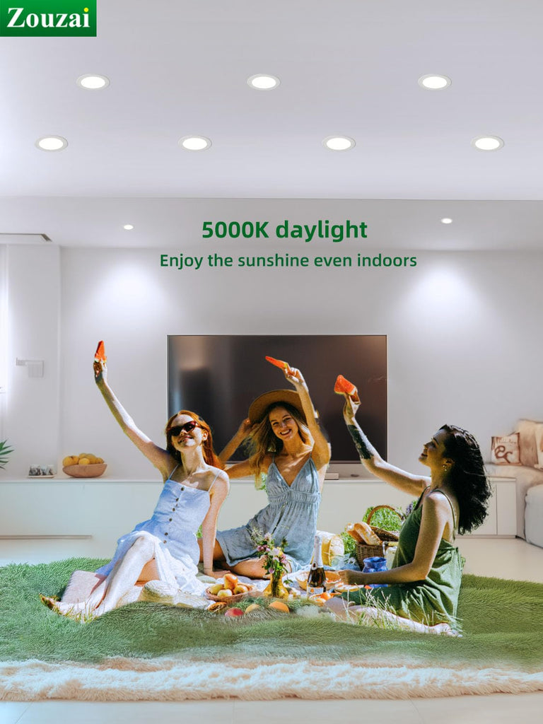12 Pack 6" LED Recessed Lighting, 5000K Daylight, 12W=110W, Dimmable