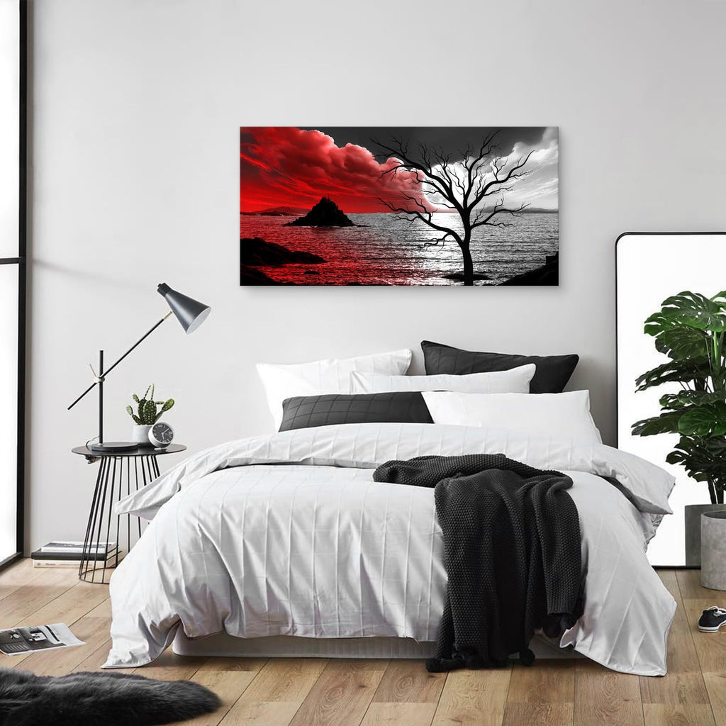 The Cloud Tree 1 Panels Modern Giclee Canvas Prints Artwork Abstract Seascape Paintings Reproduction Sea Beach