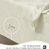 Jacquard Rectangle Tablecloth, Waterproof Elegant Damask Rose Floral Pattern Table Cloth, Washable D
