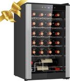 24 Bottle Wine Cooler Black Compressor Wine Fridge | 2.4 cu ft (68 L) Freestandi