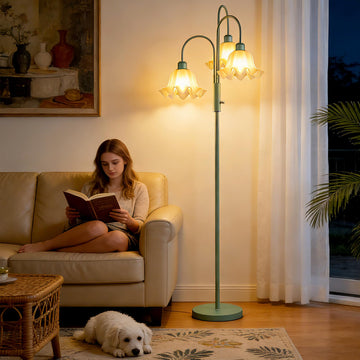 70IN Flower Floor Lamp, 3 Light Dimmable Tree Floor Lamps with Bulb Included for Wedding/Party, Unique Floral Tall