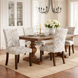 HomePop Classic Parsons Dining Chair - Blue Velvet Paisley Print (Set of 2)