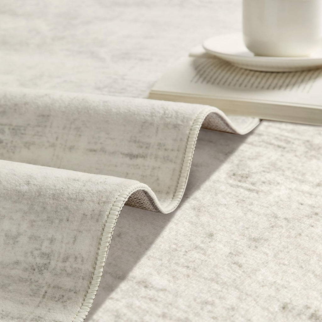 Washable 3x5 Entryway Rug, Ivory Area Rugs