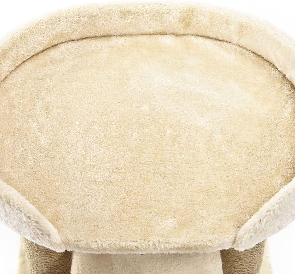 Multi-Platform Cat Tree with Scratching Post for Indoor Cats up to 25lbs, 18 x 14 x 22 Inches, Beige