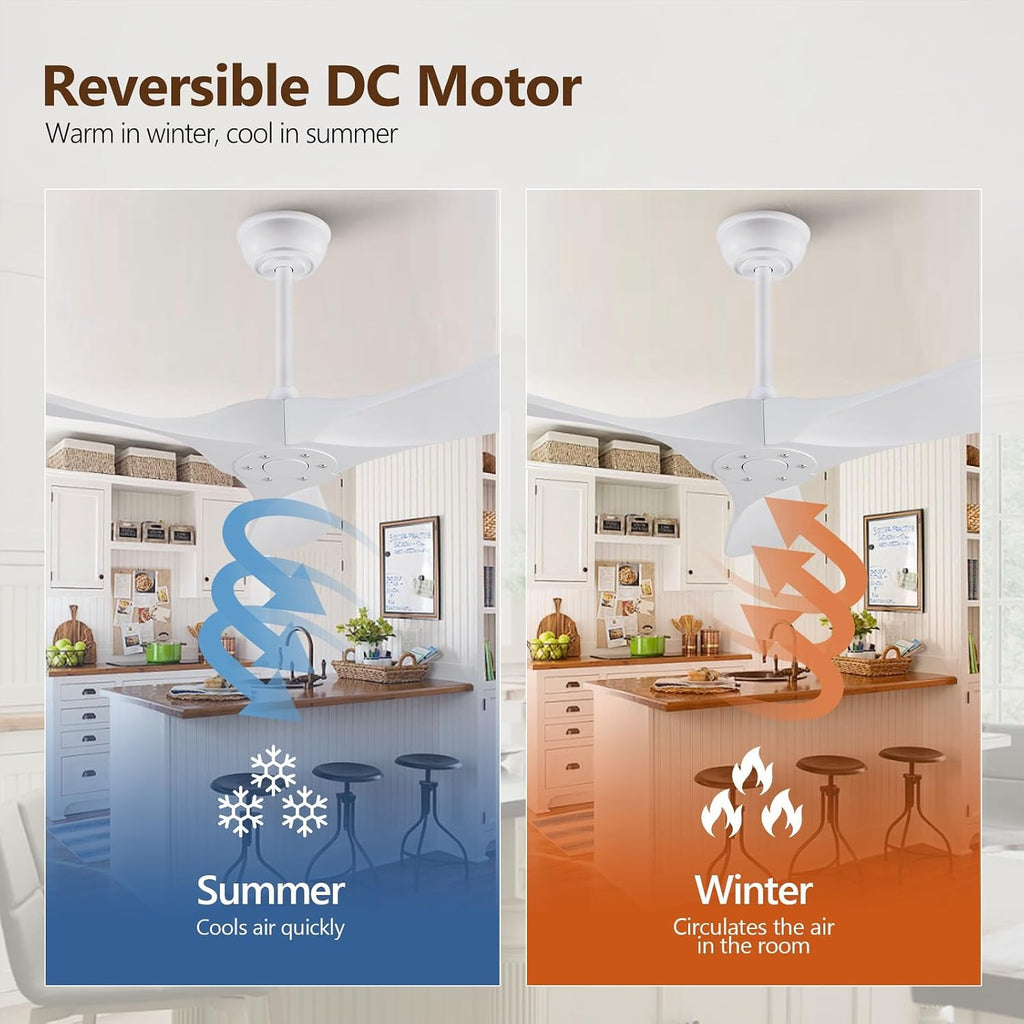 Inspired Maverick Style 42 Inch Solid Wood Ceiling Fan with Remote,White and Gold, no Light, 6 Speeds, Reversible DC Motor, Modern Ceiling Fans Without Lights for Outdoor Indoor Bedroom Farmhouse,Patios A101-B0DGXV4NBQ