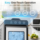 Countertop Ice Maker, 8 Bullet Cubes in 6 Mins, 26.5lbs in 24Hrs, 2 Ice Sizes, Self-Cleaning Portable Ice Maker