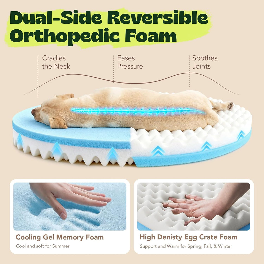 Memory Foam Orthopedic Dog Beds for Extra Large Size Dogs, Grey