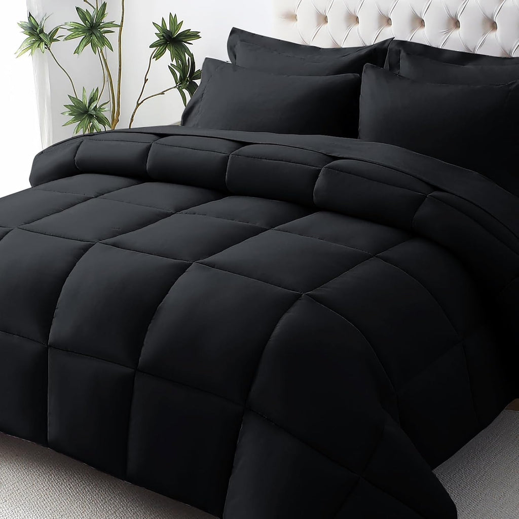 Queen Comforter Set, Ultra-Soft Bed in a Bag Queen 7 Pieces