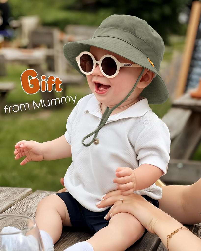 Baby Sun Hat Toddler Boys Girls Bucket Hat for Kids 0-5 Years UPF 50+ Sun Protective Child Summer Beach Hats