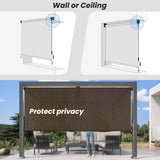 7'W x 6'H Mocha Patio Shades Roll up Outdoor Roller Shade Cr - Image 6