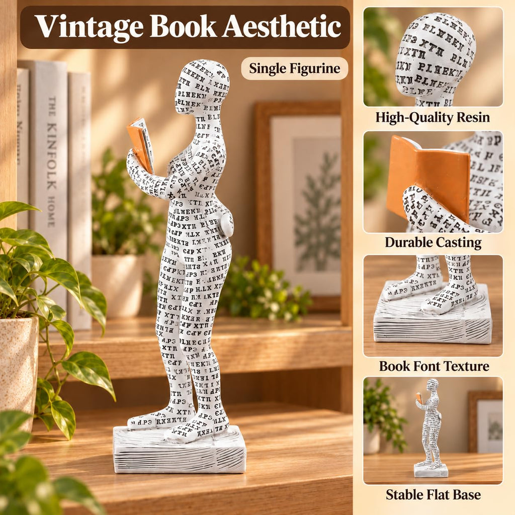 Decor Pulp Reading Women Thinker Statue Aesthetic Sculpture Room Decor Modern Abstract Decoration on Shelf Table