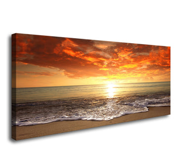 Canvas Prints Wall Art Sunset Ocean Beach Pictures Photo Paintings Bedroom Home Decorations Modern Stretched